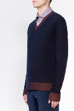 Комбинированный пуловер ETRO ETRO 1M501/9607 Синий Коричневый