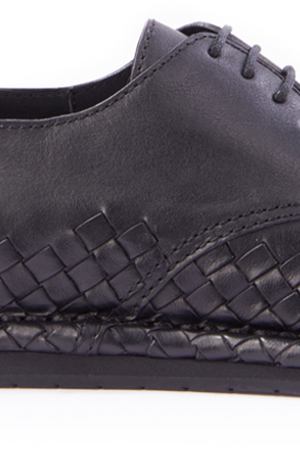 Кожаные туфли-дерби с плетением Bottega Veneta Bottega Veneta 456518 VBAR1 E 1000 Черный купить с доставкой