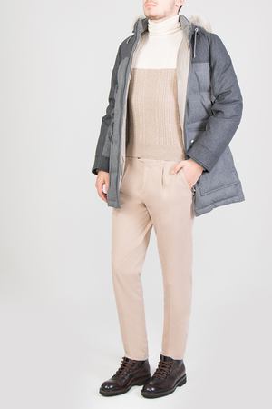 Брюки хлопковые BRUNELLO CUCINELLI Brunello Cucinelli M218DE1450 Бежевый купить с доставкой