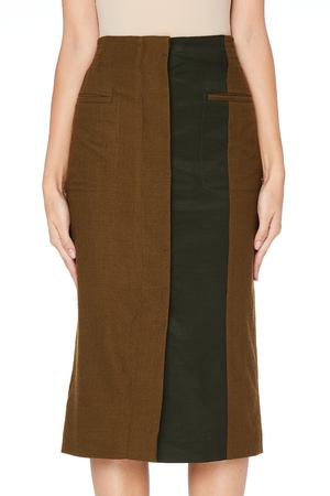 Шерстяная юбка цвета хаки Haider Ackermann 184-5600-435-035 купить с доставкой