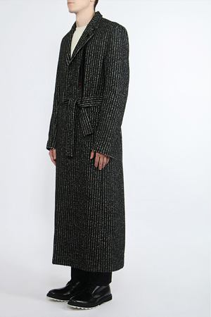 Однобортное пальто с поясом Damir Doma Damir Doma BF1M0018/F2602/полосы Черный Серый