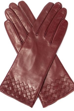 Кожаные перчатки Bottega Veneta Bottega Veneta 474179/2240 Бордовый