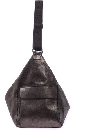 Кожаная сумка-хобо Brunello Cucinelli MBTBD1956 CW122 Коричневый купить с доставкой