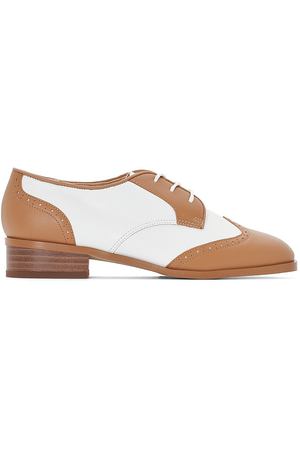 Ботинки-дерби кожаные двухцветные с мыском, как у обуви для гольфа La Redoute Collections 3407