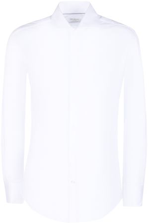 Хлопковая рубашка BRUNELLO CUCINELLI Brunello Cucinelli MTS406686 C159 Белый купить с доставкой