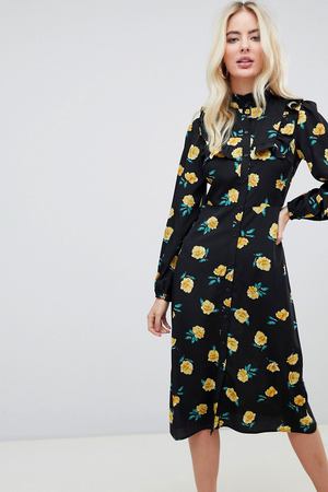 Свободное платье с высоким воротом и цветочным принтом Fashion Union Fashion Union 129433