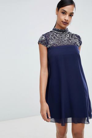 Свободное платье с декоративной отделкой Lipsy - Темно-синий Lipsy 50958