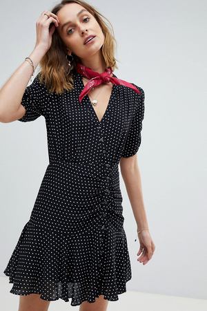 Платье мини с короткими рукавами Free People Pippa - Черный Free People 112617