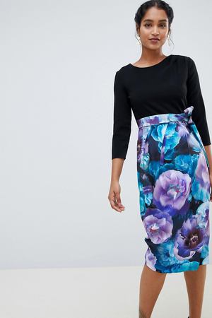 Платье с рукавами длиной 3/4 и принтом Closet London - Мульти Closet London 46587