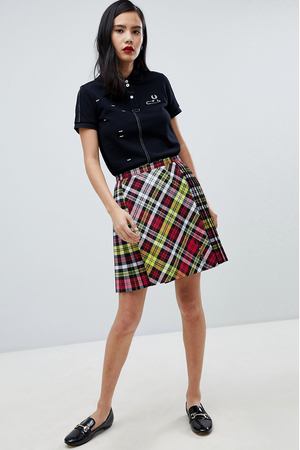 Юбка в клетку тартан Fred Perry x Le Kilt - Мульти Fred Perry 34321 купить с доставкой