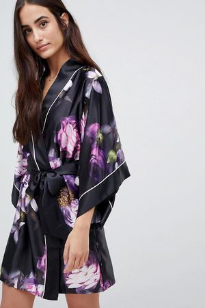 Кимоно с цветочным принтом B By Ted Baker Sunlit - Черный TED BAKER 201417 купить с доставкой