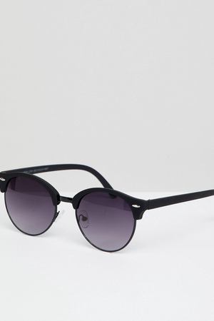 Черные круглые солнцезащитные очки в металлической оправе New Look New Look 145704