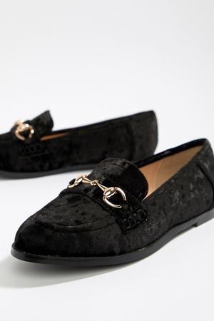 Бархатные лоферы с пряжками Glamorous - Черный Glamorous 511