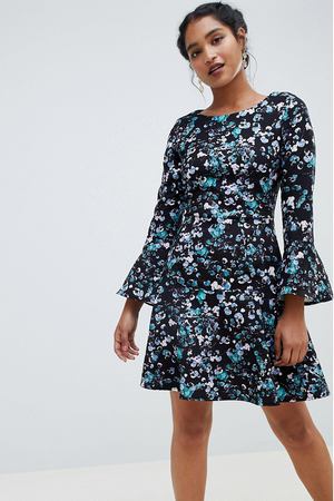 Короткое приталенное платье с принтом Closet London - Мульти Closet London 10592