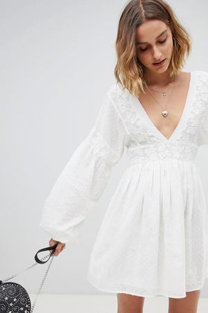 Платье мини Free People - Белый Free People 61201