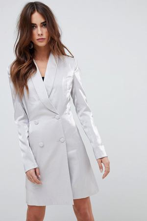 Платье-блейзер с эффектом металлик Fashion Union - Серебряный Fashion Union 118781