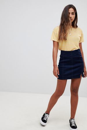 Джинсовая мини-юбка Free People Femme Fatal - Темно-синий Free People 6601