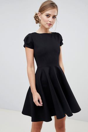 Черное короткое приталенное платье для выпускного Closet London Closet London 28700