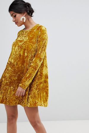 Свободное бархатное платье Glamorous - Желтый Glamorous 62904