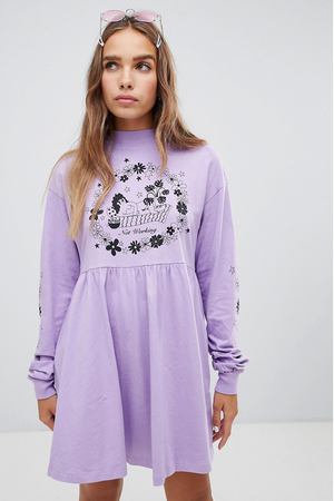 Платье с длинными рукавами Lazy Oaf - Фиолетовый Lazy Oaf 16822