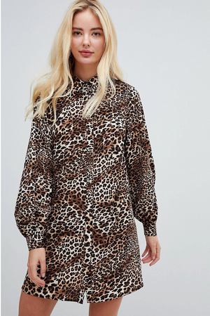 Платье-рубашка с леопардовым принтом Fashion Union - Мульти Fashion Union 176624