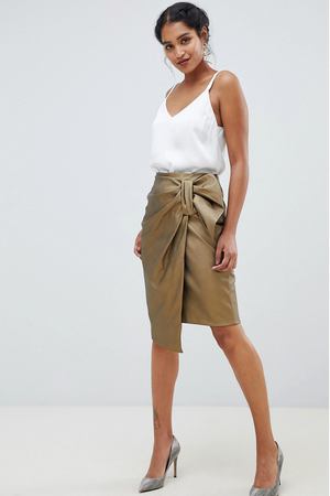 Асимметричная юбка с бантиками Closet London - Золотой Closet London 35614