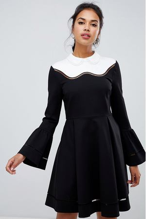 Короткое приталенное платье с кружевной отделкой Ted Baker - Мульти TED BAKER 42608