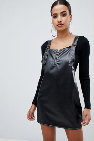 Черное платье из искусственной кожи Missguided - Черный Missguided 145356 купить с доставкой