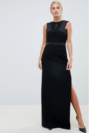 Структурированное атласное платье Forever Unique - Черный Forever Unique 23963 купить с доставкой