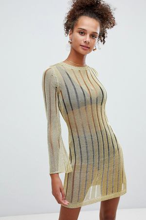 Платье-джемпер цвета металлик Glamorous - Золотой Glamorous 61902
