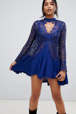 Полупрозрачное кружевное свободное платье Free People Tell Free People 48748