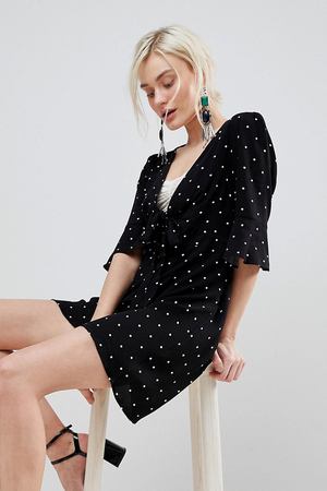 Платье мини с поясом Free People - Черный Free People 16764
