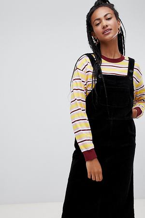 Черный вельветовый сарафан миди Monki - Желтый Monki 222360