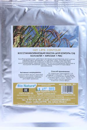 BIO NATURE Маска альгинатная для контура губ, коллаген + хитозан + рис 25 г Bio nature H21 купить с доставкой