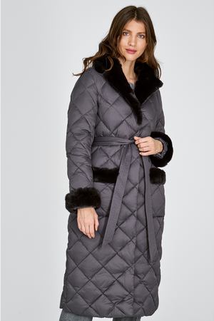 Стеганое пальто с отделкой мехом кролика Acasta 132011 купить с доставкой