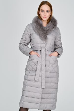 Стеганое пальто с отделкой мехом песца Acasta 132012 купить с доставкой