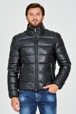 Стеганая кожаная куртка на натуральной пуху Urban Fashion for Men 251051 купить с доставкой