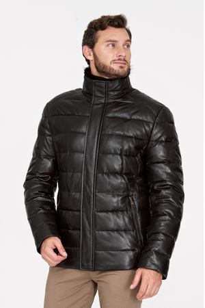 Утепленная кожаная куртка с отделкой мехом бобра AL FRANCO 253271 купить с доставкой
