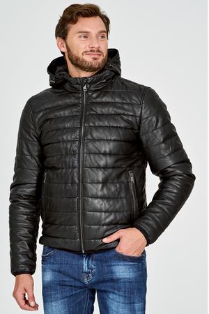 Утепленная кожаная куртка с отделкой трикотажем Urban Fashion for Men 253295