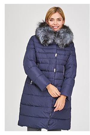Удлиненная куртка с отделкой мехом чернобурки Le Monique 253148
