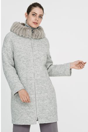 Утепленное пальто с отделкой мехом норки Элема 26802