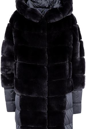 Комбинированная шуба из меха кролика Virtuale Fur Collection 10005