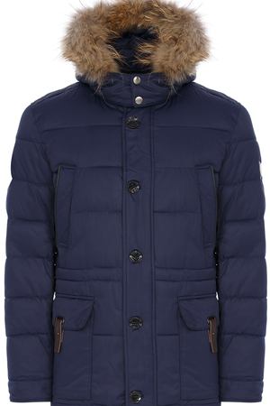 Утепленная куртка с отделкой мехом енота AL FRANCO 26779 купить с доставкой