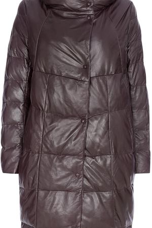 Утепленное кожаное пальто La Reine Blanche 33471