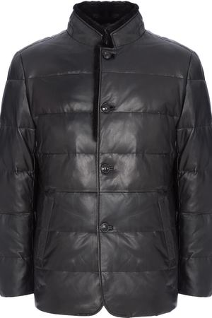 Утепленная кожаная куртка с отделко ймехом норки AL FRANCO 139697 купить с доставкой