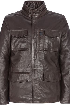 Утепленная кожаная куртка Jorg Weber 139705