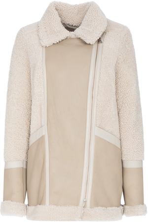 Комбинированная дубленка из овчины La Reine Blanche 42322